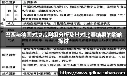 巴西与德国对决裁判组分析及其对比赛结果的影响探讨